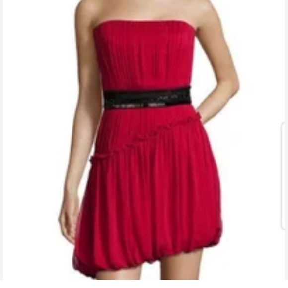 Vera Wang Lavender Label Red Silk Dress Sz 4 NWT - Picture 1 of 6
